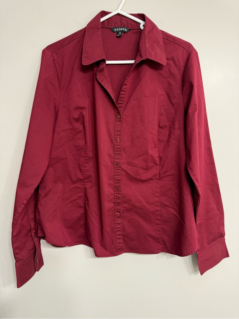 George Brick Red Button-Front Shirt